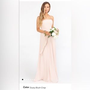 NWT Show Me Your Mumu Lauren Tie Maxi Dress Dusty Blush Crisp Size Small